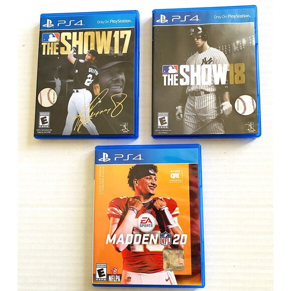Lot of PS4 Madden NFL 2020, The Show 17 & 18 – Sony Playstation 4 Games - Picture 1 of 5
